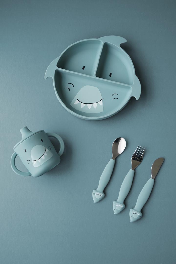 Silikon-Esslernteller mit Saugnapf - Mr. Shark